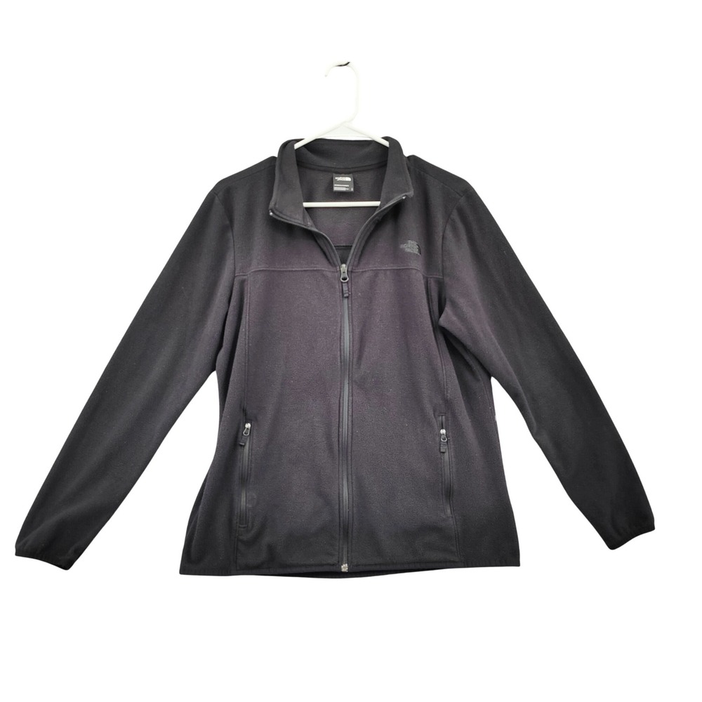 The North Face Womens Gorpcore Outdoor Fleece Jacket L Black Full Zip Layer Soft